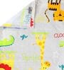 White Wildlife 300 TC Cotton Blend Double Queen Size Bedsheet With 2 Pillow Covers