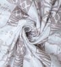 White Abstract 400 TC Cotton Superking Size Bedsheet With 2 Pillow Covers Threads