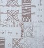 White Abstract 400 TC Cotton Superking Size Bedsheet With 2 Pillow Covers Threads