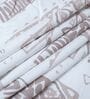 White Abstract 400 TC Cotton Superking Size Bedsheet With 2 Pillow Covers Threads