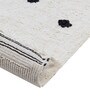 White Abstract Cotton 6 Ft X 4 Ft Hand Tufted Dhurrie