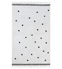 White Abstract Cotton 6 Ft X 4 Ft Hand Tufted Dhurrie