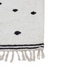 White Abstract Cotton 6 Ft X 4 Ft Hand Tufted Dhurrie