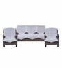 White Abstract Polyester 29x70 Inches  5 Seater Sofa Cover (Set of 6)