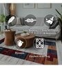 White Abstract Polypropylene 4 ft x 6 ft Machine Made Carpet