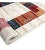 White Abstract Polypropylene 4 ft x 6 ft Machine Made Carpet
