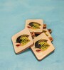 White Acacia Wood (Set of 4) Enamel Coasters