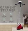 White Adjustable Garment Steamer with Hanger & Fabric Brush