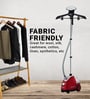 White Adjustable Garment Steamer with Hanger & Fabric Brush