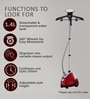 White Adjustable Garment Steamer with Hanger & Fabric Brush