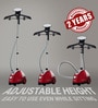 White Adjustable Garment Steamer with Hanger & Fabric Brush