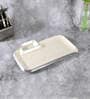 White Aluminium 12 Inch Rectangle Appetizer Platters
