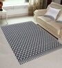 White and Black Sarov Abstract Wool 5ft x 8ft Hand Woven Carpet