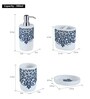 White And Blue Polyresin 4Pcs Bath Set