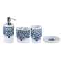 White And Blue Polyresin 4Pcs Bath Set