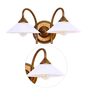 Crisanto White and Brown Metal and Glass Wall Sconces