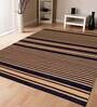 Multicolor Striped Wool 5 ft x 7 ft Hand Woven Carpet