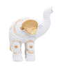 White and Gold-toned Elephant Showpieces