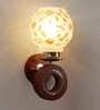Lampost Brown Wood and Iron Wall Sconces