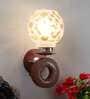Lampost Brown Wood and Iron Wall Sconces