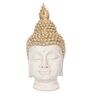 White and Golden Polyresin Decorative Buddha Head Showpiece