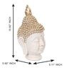 White and Golden Polyresin Decorative Buddha Head Showpiece