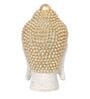 White and Golden Polyresin Decorative Buddha Head Showpiece