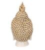 White and Golden Polyresin Decorative Buddha Head Showpiece