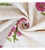 White and Magenta Cotton Floral 70x50 Inches Throw