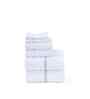 White Bamboo Cotton Solid 650 GSM Bath Hand & Face Towel Set (6Pc)