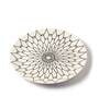Petal 10.5 Inch White & Grey Ceramic Dinner Plate