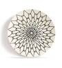 Petal 10.5 Inch White & Grey Ceramic Dinner Plate