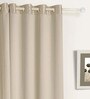 Brown Solid Faux Silk 8 Ft Blackout Eyelet Door Curtains (Set of 2)