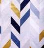 Multicolour Polyester Velvet Geometric 7FT Light Filtering Eyelet Door Curtains (Pack of 1)