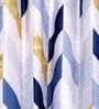 Multicolour Polyester Velvet Geometric 7FT Light Filtering Eyelet Door Curtains (Pack of 1)