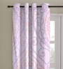 Multicolour Polyester Velvet Ethnic Motif 7FT Light Filtering Eyelet Door Curtains (Pack of 1)