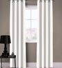 White Solid Polyester 7 Ft Blackout Eyelet Door Curtain