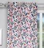 Multicolor Silk Abstract 8ft Blackout Eyelet 1 Pc Door Curtain