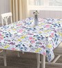 White Blended Cotton Floral 72x52 Inches Table linen