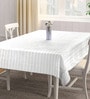 White Blended Cotton Stripes 72x52 Inches Table linen