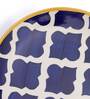 Dane Patterned 10.5 Inch Blue Ceramic (Set of 2) Dinner Plate