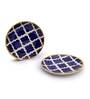 Dane Patterned 10.5 Inch Blue Ceramic (Set of 2) Dinner Plate