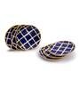 Dane Checkered 10.5 Inch Blue & White Ceramic (Set of 6) Dinner Plate