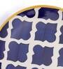 Dane Checkered 10.5 Inch Blue & White Ceramic (Set of 6) Dinner Plate