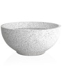 White Bowl Shaped Marble Polymer Floor Planter