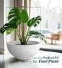 White Bowl Shaped Marble Polymer Floor Planter