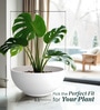 White Bowl Shaped Polymer Floor Planter