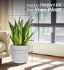 White BR Marble Round 18 Inches Planter