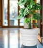 White BR Marble Round 18 Inches Planter