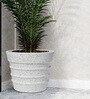 White BR Marble Round 21 Inches Planter